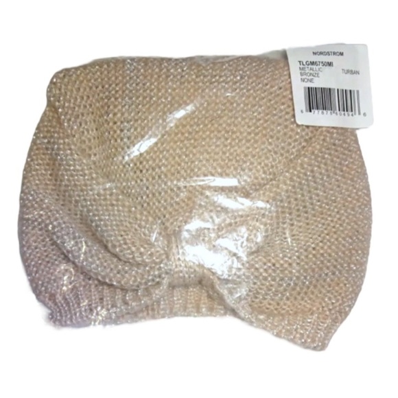 Leith Shimmer Turban 👳♀️ Bronze w Cream + Silver Tones Glimmer GR8 Gift NWT - Picture 7 of 10